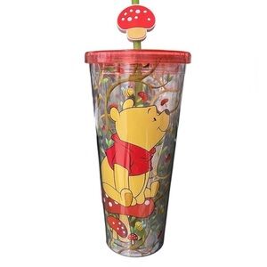 Disney Winnie the Pooh Mushrooms Cold Cup 24oz w/ Straw NEW